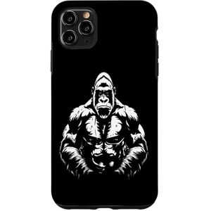 Coque pour iPhone 11 Pro Max Silhouette de gorille à dos argenté Buff Alpha - Publicité