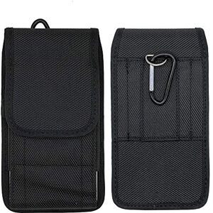 ABCTen Étui de Ceinture pour Caterpillar Cat S30 / Wileyfox Swift 2 Téléphone Portable Housse Holster Universel pour Sony Xperia XZ4 Compact/Vernee Thor Nylon Vertical Horizontal Coque avec Crochet - Publicité