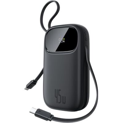 Baseus Powerbank 20000mAh 45W avec 2 Câbles USB-C Intégrés, Power Bank PD3,0 QC4,0 Batteries Externes Charge Rapide, 3C et 1 A, Chargeur Portable pour iPhone 17/16/15 Pro Max, iPad, Samsung, Noir - Publicité Baseus Powerbank 20000mAh 45W avec 2 Câbles USB-C Intégrés, Power Bank PD3,0 QC4,0 Batteries Externes Charge Rapide, 3C et 1 A, Chargeur Portable pour iPhone 17/16/15 Pro Max, iPad, Samsung, Noir - Publicité
