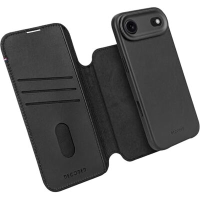 DECODED Coque pour iPhone 17 Air, 2-en-1, Détachable, Cuir ECCO Premium, Compatible avec MagSafe, Magnétique, Protection Caméra, Bouton Camera Control, Anti-Rayures, Noir - Publicité DECODED Coque pour iPhone 17 Air, 2-en-1, Détachable, Cuir ECCO Premium, Compatible avec MagSafe, Magnétique, Protection Caméra, Bouton Camera Control, Anti-Rayures, Noir - Publicité