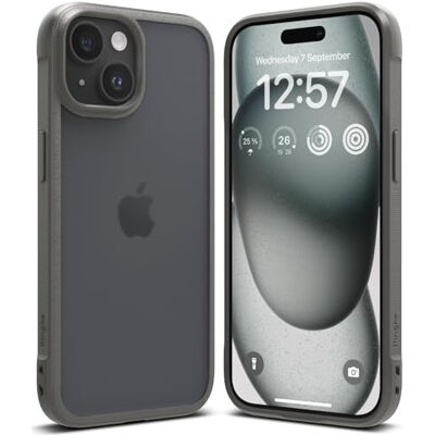 Ringke Coque pour iPhone 15 Case Étui Fusion Bold Matte Gray Anti-Jaunissement, Ultra Fine, Solide Rigide Back, Souple Bumper, Antichoc Protection, Anti-Rayures - Publicité Ringke Coque pour iPhone 15 Case Étui Fusion Bold Matte Gray Anti-Jaunissement, Ultra Fine, Solide Rigide Back, Souple Bumper, Antichoc Protection, Anti-Rayures - Publicité