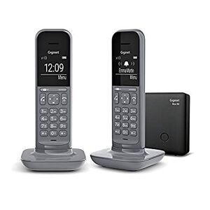Siemens CL390 Duo Téléphone Fixe sans Fil au design Moderne avec Grand écran Rétro-Éclairé, fonctions Mains Libres et Blocage D'appels 2 combinés Gris Anthracite [Version Française] - Publicité