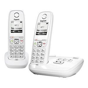 Siemens AS405A Duo Téléphone sans Fil DECT/GAP Mains-libres avec Répondeur Blanc [Version Française] - Publicité