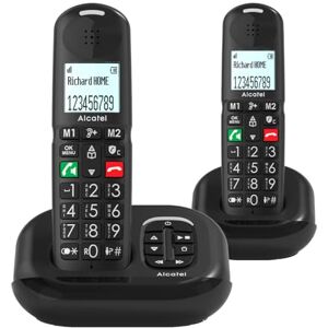 Alcatel XL685 Voice Duo Téléphone Fixe sans Fil DECT Senior Format XL avec Répondeur Écran Haute Lisibilité Grandes Touches Audio Boost Mains Libres Blocage des Appels 2 Combinés Noir - Publicité Alcatel XL685 Voice Duo Téléphone Fixe sans Fil DECT Senior Format XL avec Répondeur Écran Haute Lisibilité Grandes Touches Audio Boost Mains Libres Blocage des Appels 2 Combinés Noir - Publicité