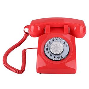 ASHATA Téléphone rétro, Téléphone Fixe Filaire analogique Filaire avec téléphone rétro Fixe, Téléphone rétro, Téléphone Fixe Classique pour la Maison et téléphone Fixe(Rouge) - Publicité