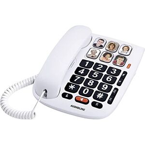 Audioline Tmax 10 Téléphone Filaire pour séniors Fonction Mains Libres Blanc - Publicité