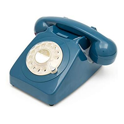 GPO 746 Téléphone fixe rétro de style années 1970 à cadran rotatif Cordon extansible, sonnerie authentique Bleu Azure - Publicité GPO 746 Téléphone fixe rétro de style années 1970 à cadran rotatif Cordon extansible, sonnerie authentique Bleu Azure - Publicité