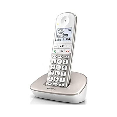 Philips XL490 Téléphone Fixe sans Fil Téléphone Fixe Compatible avec Les Appareils Auditifs DECT avec Grand Écran Rétroéclairé et Amplification Son Blanc - Publicité Philips XL490 Téléphone Fixe sans Fil Téléphone Fixe Compatible avec Les Appareils Auditifs DECT avec Grand Écran Rétroéclairé et Amplification Son Blanc - Publicité