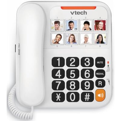 VTech Téléphone Fixe Filaire avec Grosses Touches et Son amplifié SA3200 - Publicité VTech Téléphone Fixe Filaire avec Grosses Touches et Son amplifié SA3200 - Publicité