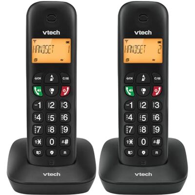 VTech Téléphone sans Fil DECT avec 2 combinés, Blocage d’appels, Identification/Attente d’Appel, répertoire, 13 h d’autonomie, conférence, Rappel, Haut-Parleur Mains Libres, Volume réglable CS901 - Publicité VTech Téléphone sans Fil DECT avec 2 combinés, Blocage d’appels, Identification/Attente d’Appel, répertoire, 13 h d’autonomie, conférence, Rappel, Haut-Parleur Mains Libres, Volume réglable CS901 - Publicité