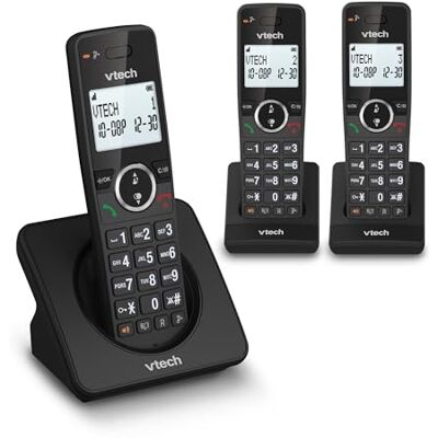 VTech DECT sans Fil à 3 combinés, Blocage d'appel, rétroéclairé, conférence, 18 Heures d'autonomie, amplificateur, Haut-Parleur Mains Libres, numérotation Rapide, Mode ECO et Silencieux ES2002 - Publicité VTech DECT sans Fil à 3 combinés, Blocage d'appel, rétroéclairé, conférence, 18 Heures d'autonomie, amplificateur, Haut-Parleur Mains Libres, numérotation Rapide, Mode ECO et Silencieux ES2002 - Publicité