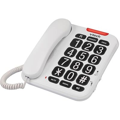 VTech Téléphone Filaire Larges Touches pour Les séniors Con Cable Con dígitos parlantes y botón Grande, indicador Visual de Timbre, marcación rápida, altavoz SA3100 - Publicité VTech Téléphone Filaire Larges Touches pour Les séniors Con Cable Con dígitos parlantes y botón Grande, indicador Visual de Timbre, marcación rápida, altavoz SA3100 - Publicité