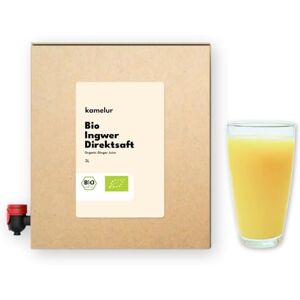 Kamelur 3 litres de jus de gingembre BIO pur, 100% gingembre jus direct BIO à partir de la racine de gingembre jus de gingembre BIO en boîte à jus pratique - Publicité Kamelur 3 litres de jus de gingembre BIO pur, 100% gingembre jus direct BIO à partir de la racine de gingembre jus de gingembre BIO en boîte à jus pratique - Publicité
