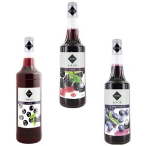 Wine And More Lot sirops fruits noirs Rioba Mûre 70cL, Myrtille 70cL, Cassis 1L - Publicité Wine And More Lot sirops fruits noirs Rioba Mûre 70cL, Myrtille 70cL, Cassis 1L - Publicité