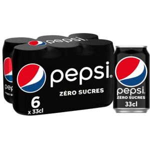 Pepsi Soda zero sucres au cola Le pack de 6 canettes de 33cl - Publicité Pepsi Soda zero sucres au cola Le pack de 6 canettes de 33cl - Publicité
