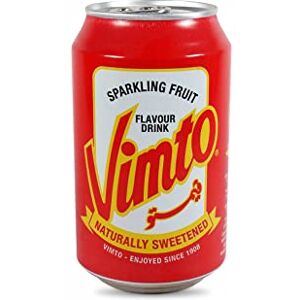 Vimto Fruit Flavour Boisson pétillante aromatisée aux fruits, mélange de cerises noires, de myrtilles et d'herbes 6 x 330 - Publicité Vimto Fruit Flavour Boisson pétillante aromatisée aux fruits, mélange de cerises noires, de myrtilles et d'herbes 6 x 330 - Publicité