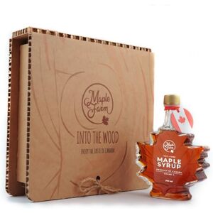 MapleFarm Sirop d'érable canadien pur Grade A GOÛT INTENSE Saveur robuste Bouteille en forme de feuille dans un coffret cadeau 330g (250ml) - Publicité MapleFarm Sirop d'érable canadien pur Grade A GOÛT INTENSE Saveur robuste Bouteille en forme de feuille dans un coffret cadeau 330g (250ml) - Publicité