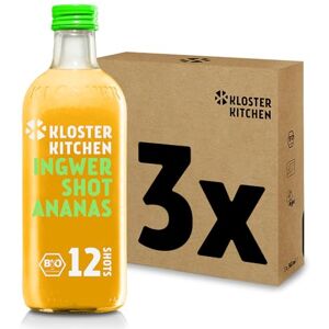 Kloster Kitchen 12SHOTS Pack de 3 shots de gingembre bio ananas avec de vrais morceaux de gingembre I Gingembre Vegan I Bouteille en verre I Légèrement épicé sans additifs & avec douceur naturelle - Publicité Kloster Kitchen 12SHOTS Pack de 3 shots de gingembre bio ananas avec de vrais morceaux de gingembre I Gingembre Vegan I Bouteille en verre I Légèrement épicé sans additifs & avec douceur naturelle - Publicité