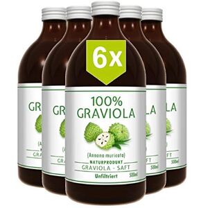 Graviola.de 6 x 100% JUS DE FRUIT DE COROSSOL 6 x 500ml non filtré et végétalien à base de 100% purée de corossol. Guanabana. Soursop. Graviola. Stachelannone - Publicité Graviola.de 6 x 100% JUS DE FRUIT DE COROSSOL 6 x 500ml non filtré et végétalien à base de 100% purée de corossol. Guanabana. Soursop. Graviola. Stachelannone - Publicité