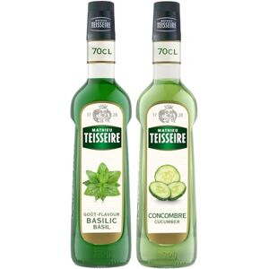 Mathieu Teisseire Assortiment de sirop de Basilic et de sirop de Concombre pour boissons rafraichissantes, 2x70cl - Publicité Mathieu Teisseire Assortiment de sirop de Basilic et de sirop de Concombre pour boissons rafraichissantes, 2x70cl - Publicité