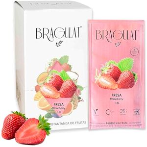 BRAGULAT Jus de fruits concentré Boissons instantanées et boissons gazeuses Sans sucre et vitamine C Eau aromatisée aux fraises 15 enveloppes - Publicité BRAGULAT Jus de fruits concentré Boissons instantanées et boissons gazeuses Sans sucre et vitamine C Eau aromatisée aux fraises 15 enveloppes - Publicité