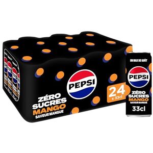 Pepsi Soda au Cola Sans Sucres Saveur Mangue 33cl Lot de 24 canettes - Publicité Pepsi Soda au Cola Sans Sucres Saveur Mangue 33cl Lot de 24 canettes - Publicité