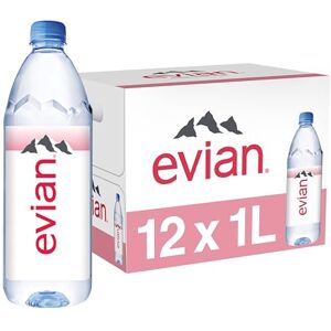 Evian Eau de source naturelle (une boîte de 12 bouteilles individuelles de 1 litre) Eau de source naturellement filtrée dans de grandes bouteilles - Publicité Evian Eau de source naturelle (une boîte de 12 bouteilles individuelles de 1 litre) Eau de source naturellement filtrée dans de grandes bouteilles - Publicité