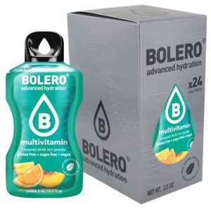 Bolero MULTIVITAMIN 24x3g Jus en poudre sans sucre, édulcoré à la stévia + vitamine C pour enfants et sportifs sans gluten, végétalien saveur multivitamine - Publicité Bolero MULTIVITAMIN 24x3g Jus en poudre sans sucre, édulcoré à la stévia + vitamine C pour enfants et sportifs sans gluten, végétalien saveur multivitamine - Publicité