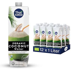 Thai Coco 100% eau de coco bio – Rafraîchissement naturel de Thaïlande – Certifiée biologique, sans sucre, sans ajout de conservateurs, 12 x 1 L Tetra Pak – Goût frais de noix de coco biologiques - Publicité Thai Coco 100% eau de coco bio – Rafraîchissement naturel de Thaïlande – Certifiée biologique, sans sucre, sans ajout de conservateurs, 12 x 1 L Tetra Pak – Goût frais de noix de coco biologiques - Publicité