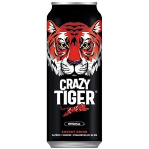 CRAZY TIGER Boisson Energissante Canette 500Ml Lot De 4 Vendu Par Lot - Publicité CRAZY TIGER Boisson Energissante Canette 500Ml Lot De 4 Vendu Par Lot - Publicité