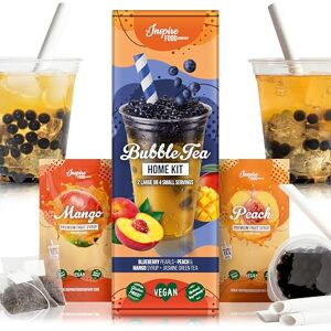 The Inspire Food Company INSPIRE FOOD Bubble Tea Kit Complet Bubble Tea Perles Myrtille, Sirop de Pêche, Sirop de Mangue, 4x Pailles + 2x Thé au Jasmin 100% vegan, sans gluten, sans colorants artificiels - Publicité The Inspire Food Company INSPIRE FOOD Bubble Tea Kit Complet Bubble Tea Perles Myrtille, Sirop de Pêche, Sirop de Mangue, 4x Pailles + 2x Thé au Jasmin 100% vegan, sans gluten, sans colorants artificiels - Publicité