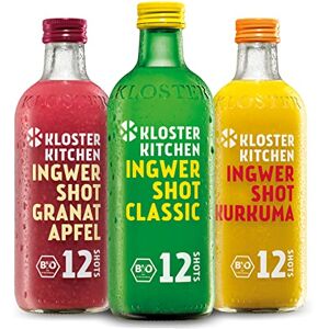 Kloster Kitchen Lot de 3 shots de gingembre bio 3 x 360 ml Avec petites pièces Végétalien 12 shots par bouteille Doux et épicé sans additifs - Publicité Kloster Kitchen Lot de 3 shots de gingembre bio 3 x 360 ml Avec petites pièces Végétalien 12 shots par bouteille Doux et épicé sans additifs - Publicité