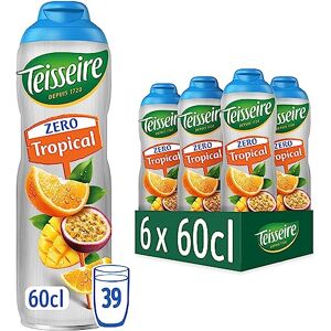 Teisseire Zéro Sucre, Sirop Tropical pour Boisson Rafraîchissante, Cocktails, Bidon 6x60cl - Publicité Teisseire Zéro Sucre, Sirop Tropical pour Boisson Rafraîchissante, Cocktails, Bidon 6x60cl - Publicité