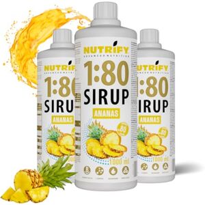 NUTRIFY Vital Fitness Drink Lot de 3 sirops 1:80 3 x 1 l – Ananas, boisson concentrée avec vitamines et L-carnitine, sans sucre, pour 240 litres de boisson sportive faible en calories, 3 x 1000 ml - Publicité NUTRIFY Vital Fitness Drink Lot de 3 sirops 1:80 3 x 1 l – Ananas, boisson concentrée avec vitamines et L-carnitine, sans sucre, pour 240 litres de boisson sportive faible en calories, 3 x 1000 ml - Publicité