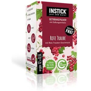 INSTICK just add water INSTICK Sans sucre instantané avec saveur de raisin rouge – 12 bâtonnets pour 0,5 l chacun - Publicité INSTICK just add water INSTICK Sans sucre instantané avec saveur de raisin rouge – 12 bâtonnets pour 0,5 l chacun - Publicité