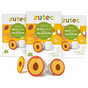 Zutec Capsules de jus de pêche- Compatible avec les cafetières Dolce Gusto* 3 caisses de 12 capsules 36 capsules Végétalien - Publicité Zutec Capsules de jus de pêche- Compatible avec les cafetières Dolce Gusto* 3 caisses de 12 capsules 36 capsules Végétalien - Publicité