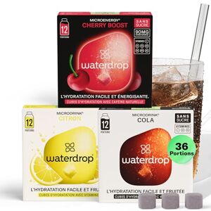 waterdrop MICRODRINK waterdrop® Microdrink Coffret Boissons Gazeuses Cola, Cerise & Citron, 36 Boissons en Cubes Effervescentes en 3 Saveurs, Enrichi en Vitamines, Boisson Sans Sucre, Eau Aromatisée en Pastille - Publicité waterdrop MICRODRINK waterdrop® Microdrink Coffret Boissons Gazeuses Cola, Cerise & Citron, 36 Boissons en Cubes Effervescentes en 3 Saveurs, Enrichi en Vitamines, Boisson Sans Sucre, Eau Aromatisée en Pastille - Publicité