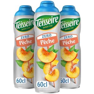 Teisseire Zéro Sucre, Sirop Pêche pour Boisson Rafraîchissante, Cocktails, Bidon 3x60cl - Publicité Teisseire Zéro Sucre, Sirop Pêche pour Boisson Rafraîchissante, Cocktails, Bidon 3x60cl - Publicité