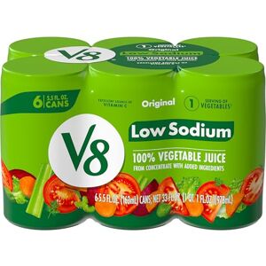 V8 Low Sodium Original Jus 100% Végétal, Bidon de 160 ml (lot de 6) - Publicité V8 Low Sodium Original Jus 100% Végétal, Bidon de 160 ml (lot de 6) - Publicité