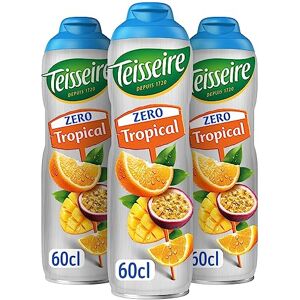 Teisseire Zéro Sucre, Sirop Tropical pour Boisson Rafraîchissante, Cocktails, Bidon 3x60cl - Publicité Teisseire Zéro Sucre, Sirop Tropical pour Boisson Rafraîchissante, Cocktails, Bidon 3x60cl - Publicité
