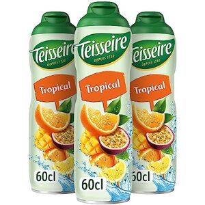 Teisseire Sirop Tropical Fruits Exotiques pour Boisson Rafraîchissante, Cocktails, Bidon Recyclable 3x60cl - Publicité Teisseire Sirop Tropical Fruits Exotiques pour Boisson Rafraîchissante, Cocktails, Bidon Recyclable 3x60cl - Publicité
