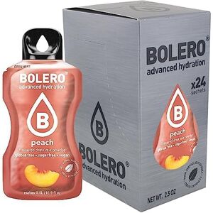 Bolero PEACH 24x3g Jus en poudre sans sucre, édulcoré à la stévia + vitamine C pour enfants et sportifs sans gluten, végétalien saveur de pêche - Publicité Bolero PEACH 24x3g Jus en poudre sans sucre, édulcoré à la stévia + vitamine C pour enfants et sportifs sans gluten, végétalien saveur de pêche - Publicité