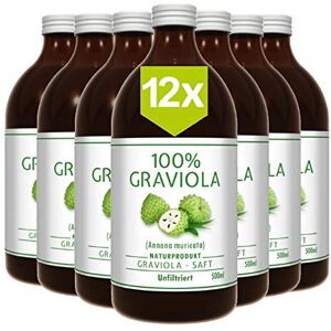 Graviola.de 12 x 100% JUS DE COROSSOL 12 x 500ml non filtré et végétalien à base de 100% purée de corossol. Guanabana. Soursop. Graviola. Stachelannone. Publicité Graviola.de 12 x 100% JUS DE COROSSOL 12 x 500ml non filtré et végétalien à base de 100% purée de corossol. Guanabana. Soursop. Graviola. Stachelannone. Publicité