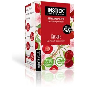INSTICK just add water INSTICK Boisson instantanée sans sucre à saveur cerise – 12 bâtonnets pour 0,5 l chacun - Publicité INSTICK just add water INSTICK Boisson instantanée sans sucre à saveur cerise – 12 bâtonnets pour 0,5 l chacun - Publicité