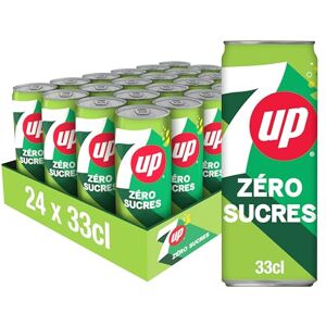 7UP Soda Sans Sucres Saveur Citron et Citron vert Lot de 24x33cl - Publicité 7UP Soda Sans Sucres Saveur Citron et Citron vert Lot de 24x33cl - Publicité