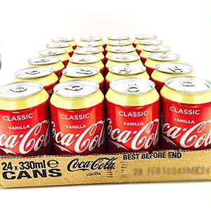 Coca-Cola 24x Canette de Vanille, Vanilla, Coke, Boisson Rafraîchissante, Softdrink, Caféine, 30 cl (pack of 24) - Publicité Coca-Cola 24x Canette de Vanille, Vanilla, Coke, Boisson Rafraîchissante, Softdrink, Caféine, 30 cl (pack of 24) - Publicité