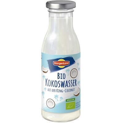 Morgenland Lot de 6 bouteilles d'eau de coco jetables en verre 200 ml - Publicité Morgenland Lot de 6 bouteilles d'eau de coco jetables en verre 200 ml - Publicité