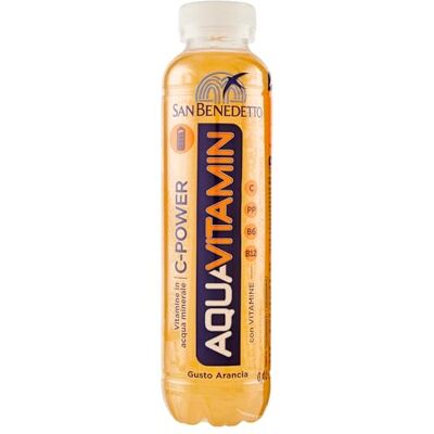San Benedetto Aquavitamin C-POWER Goût orange, boisson avec haute teneur en vitamine C, vitamines dans l'eau minérale, 400 ml - Publicité San Benedetto Aquavitamin C-POWER Goût orange, boisson avec haute teneur en vitamine C, vitamines dans l'eau minérale, 400 ml - Publicité