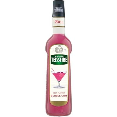 Mathieu Teisseire Sirop Bubble Gum , pour boissons cocktails avec ou sans alcool, sodas, milk-shakes, desserts bouteille de 70cl - Publicité Mathieu Teisseire Sirop Bubble Gum , pour boissons cocktails avec ou sans alcool, sodas, milk-shakes, desserts bouteille de 70cl - Publicité