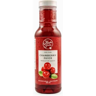 MapleFarm 100% pur jus de canneberges canadiens 350 ml Cranberry Concentré de canneberge Jus de Cranberry - Publicité MapleFarm 100% pur jus de canneberges canadiens 350 ml Cranberry Concentré de canneberge Jus de Cranberry - Publicité